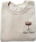 Embroidered Espresso Martini Sweatshirt - Cozy Cocktail Crewneck