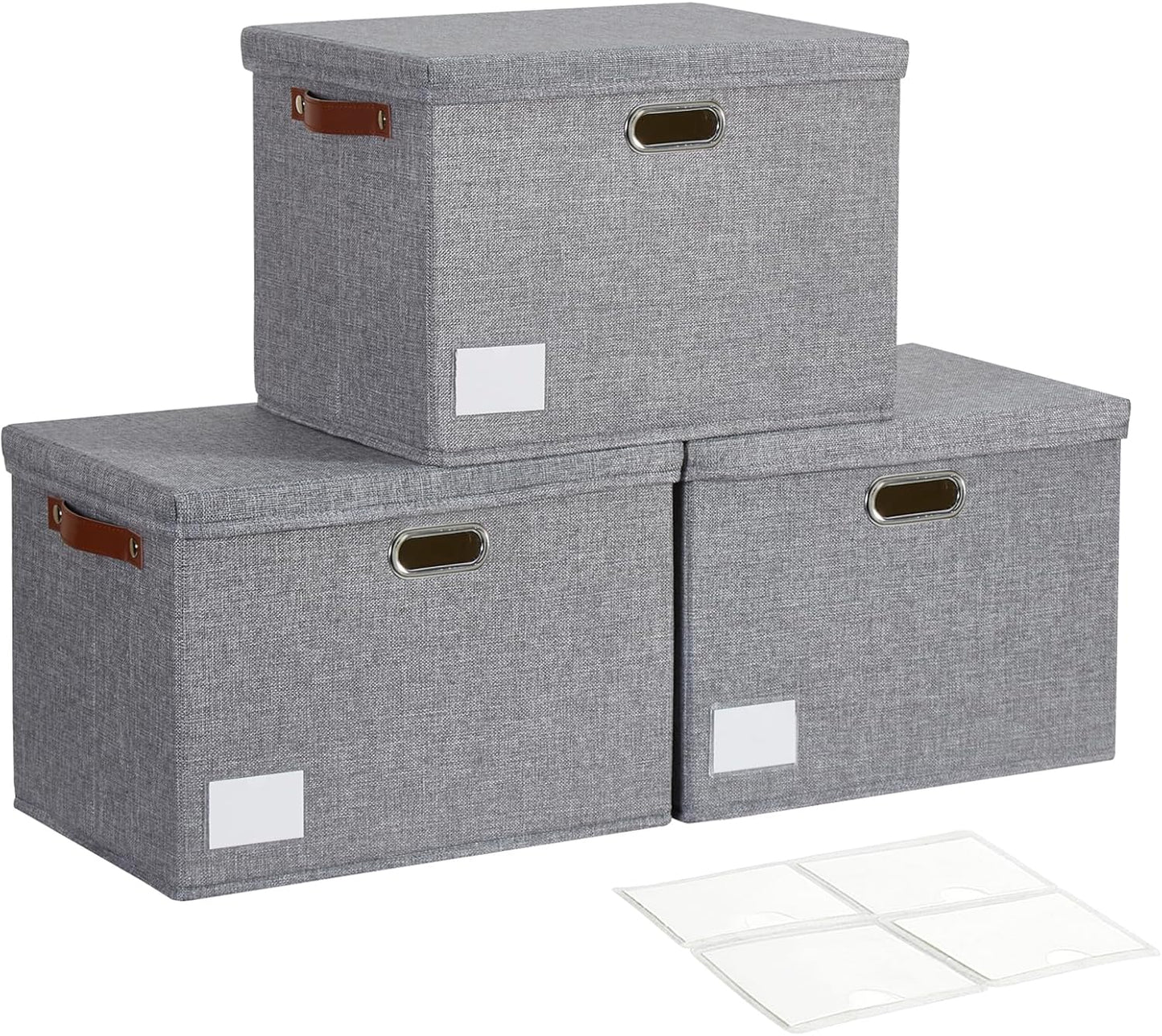 17in Large Collapsible Storage Bins with Lids for Organizing
