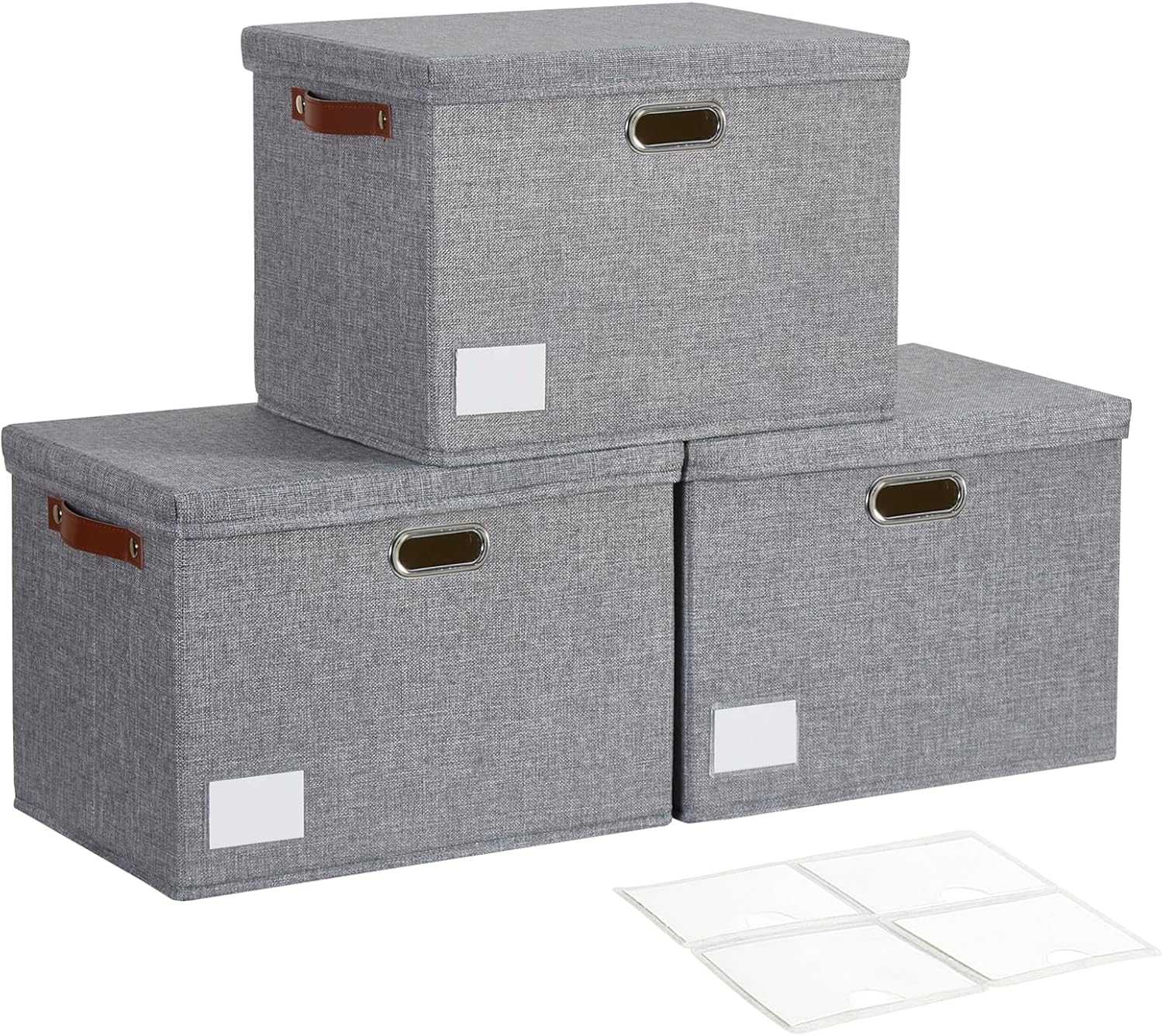 17in Large Collapsible Storage Bins with Lids for Organizing