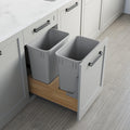 Double 35Qt Undermount Trash Pull-Out with Soft-Close Slides - Compact