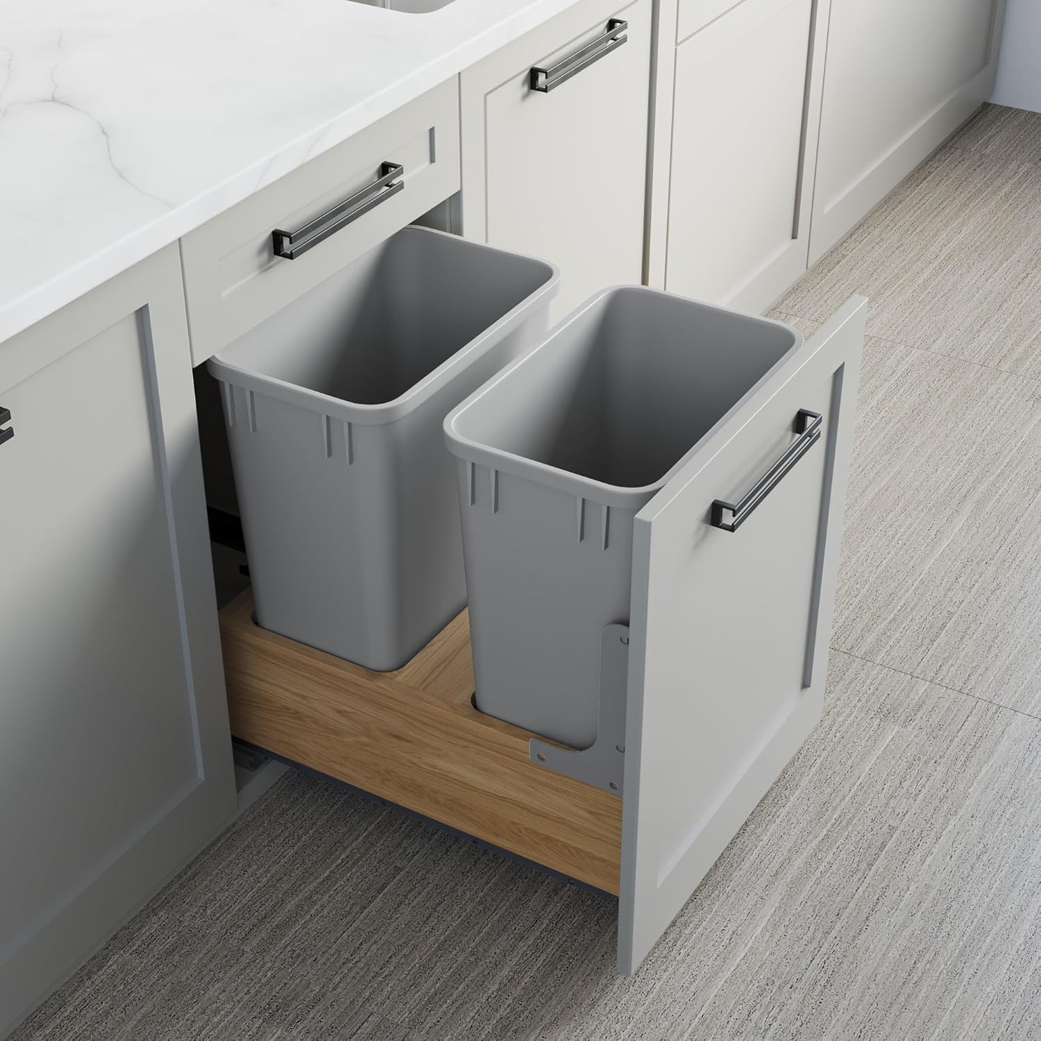 Dowell Double 35Qt Undermount Trash Pull-Out Waste Container