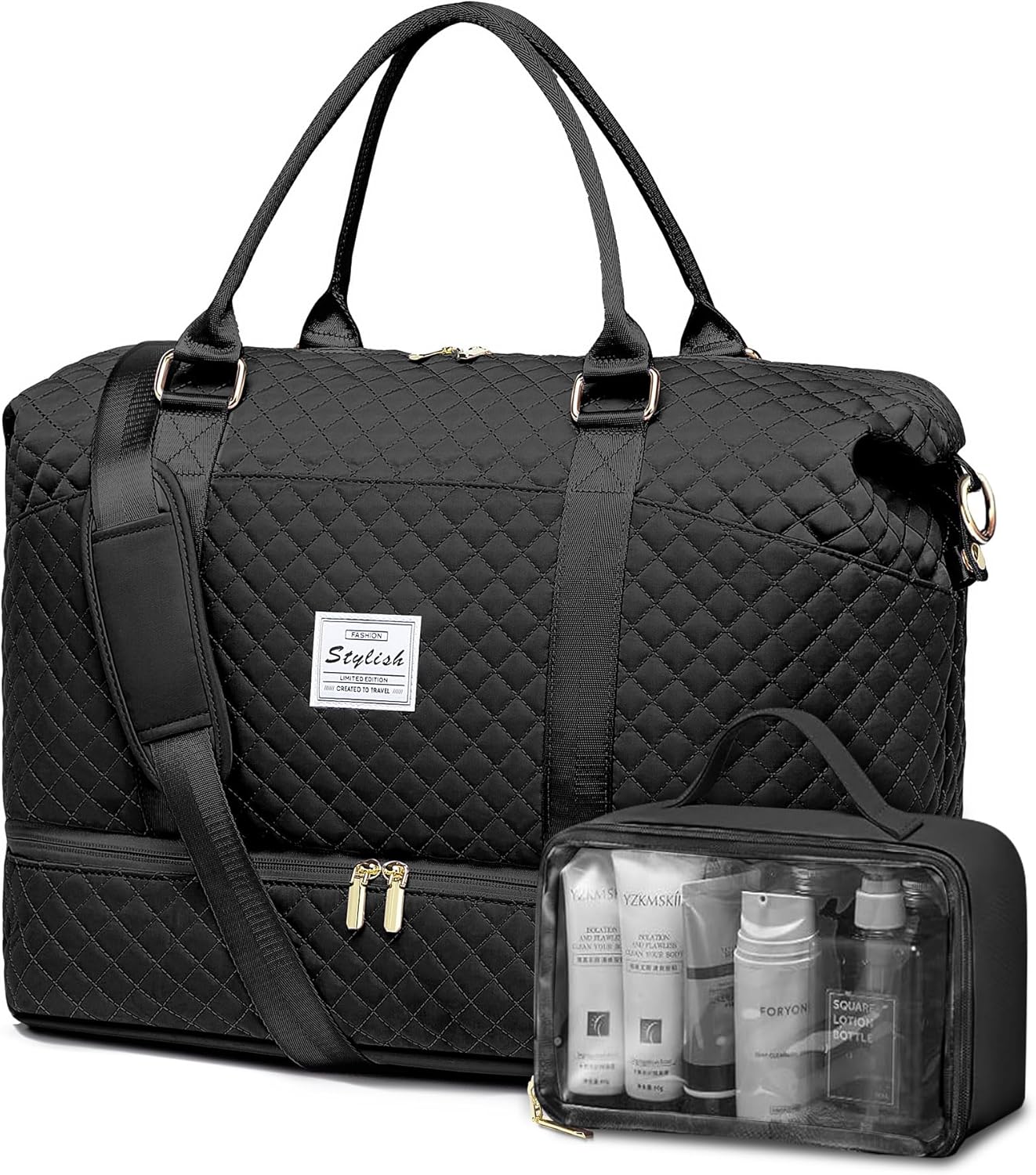 Women Weekender Travel Duffle Bag with Shoe Compartment