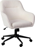 Martha Stewart White Boucle Swivel Task Chair - Elegant Comfort