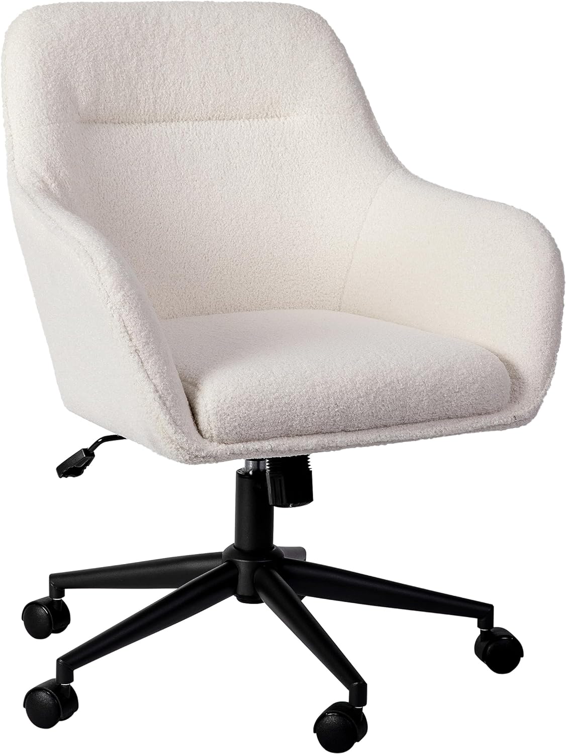 Martha Stewart White Boucle Swivel Task Chair - Elegant Comfort