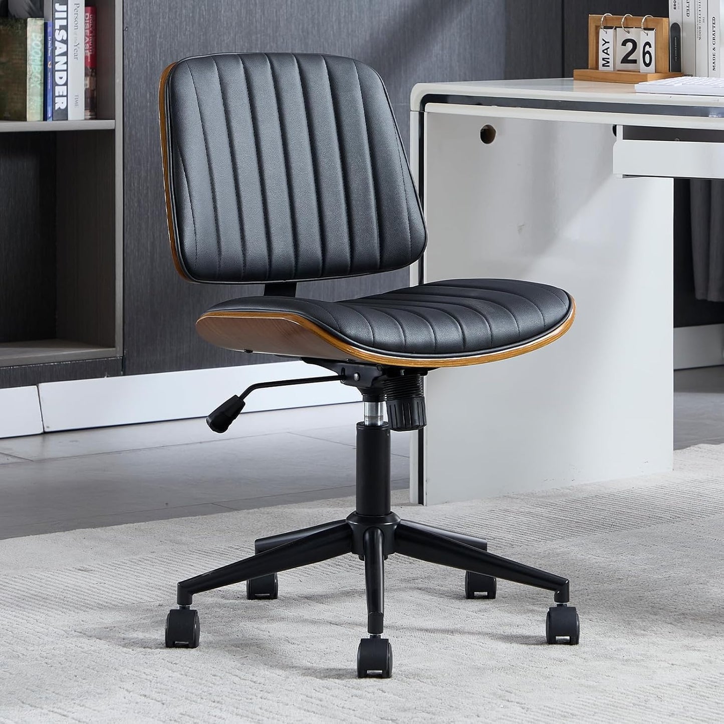 VipDesk: Modern Armless Desk Chair for Small Home Office