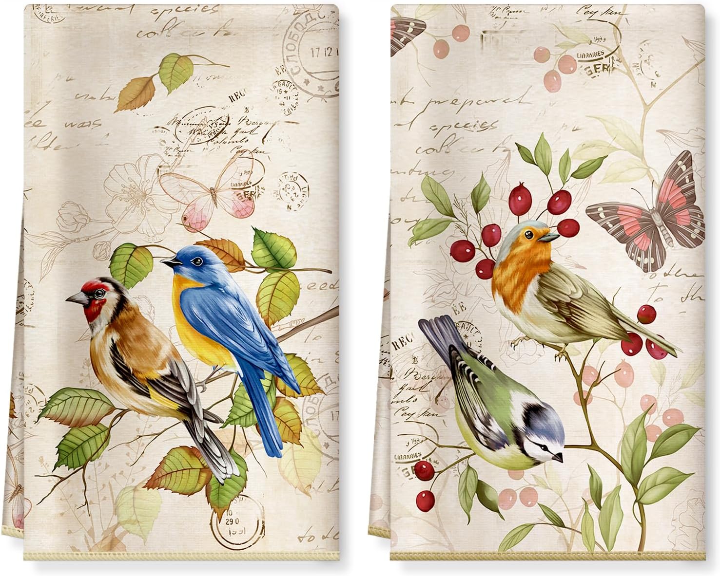 Arquiel Bird Branch Microfiber Towels - Soft & Absorbent! 