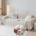 Khaki Chenille Couch Cover Reversible Sofa Slipcover for 3-Cushion