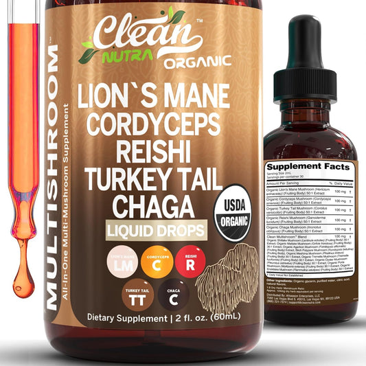 Premium Organic Mushroom Liquid Supplement | Clean Nutra