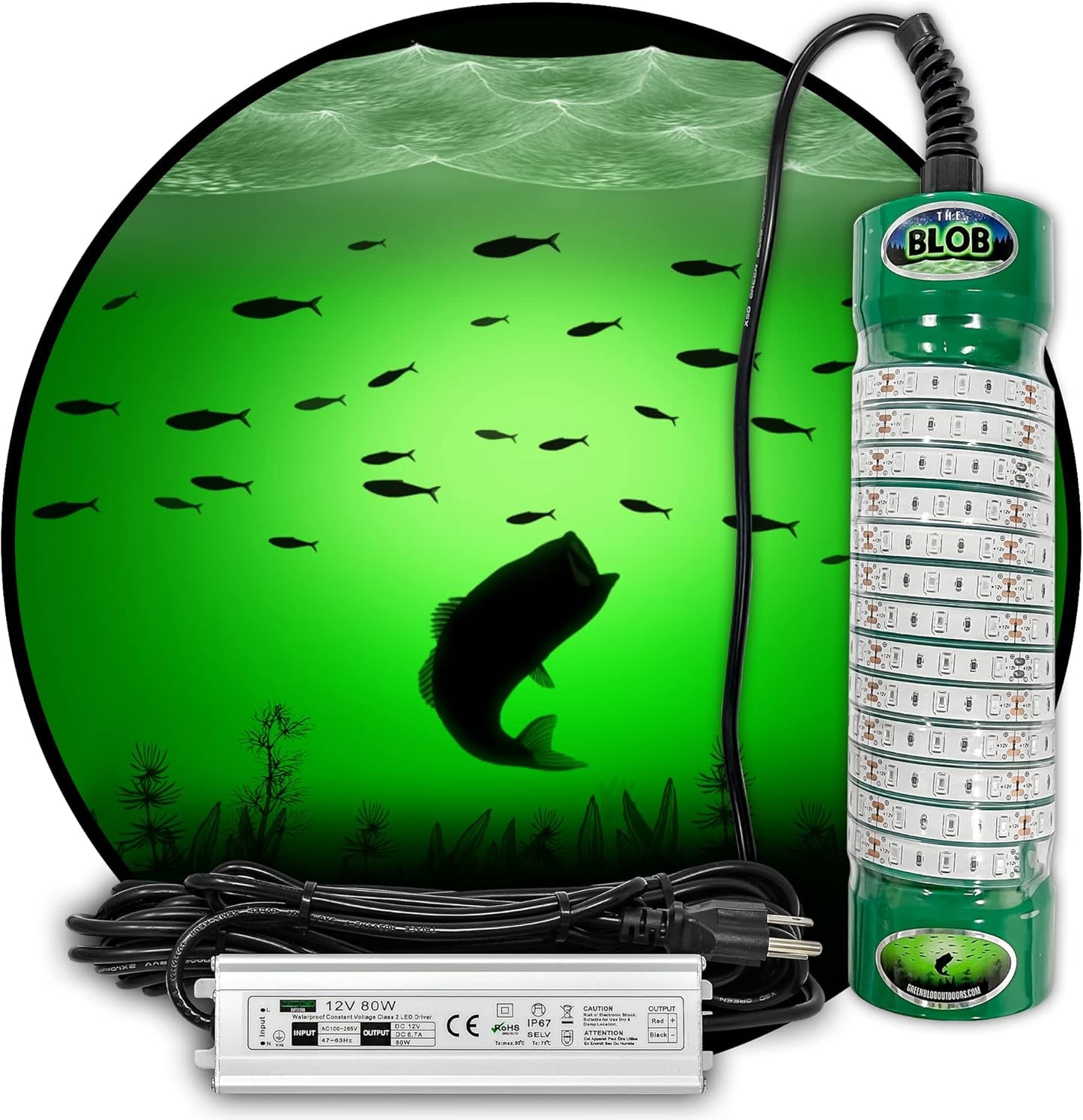 Underwater Dock Fishing Light 7500 Lumens with 50ft Cord