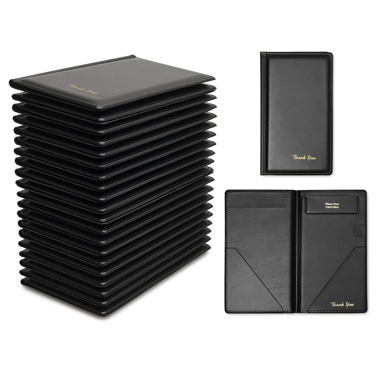 Premium Restaurant Check Presenters - 20 Pack for Servers