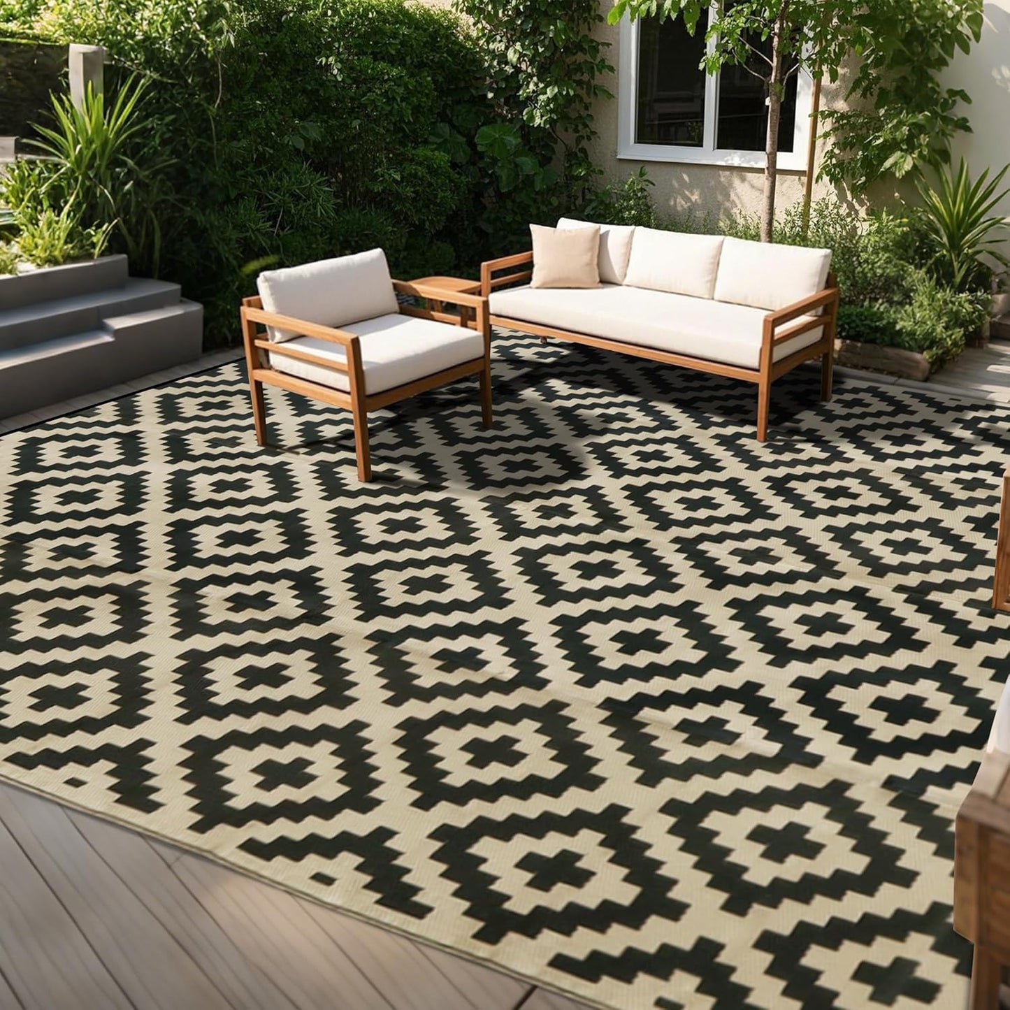 SAND MINE Reversible Mats for Outdoor and Indoor Use, 10ft x 14ft