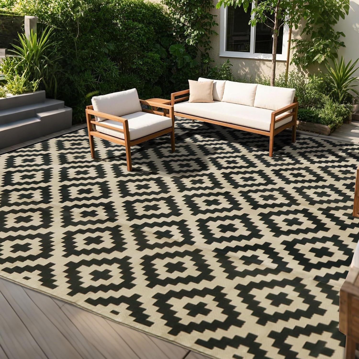 SAND MINE Reversible Mats for Outdoor and Indoor Use, 10ft x 14ft