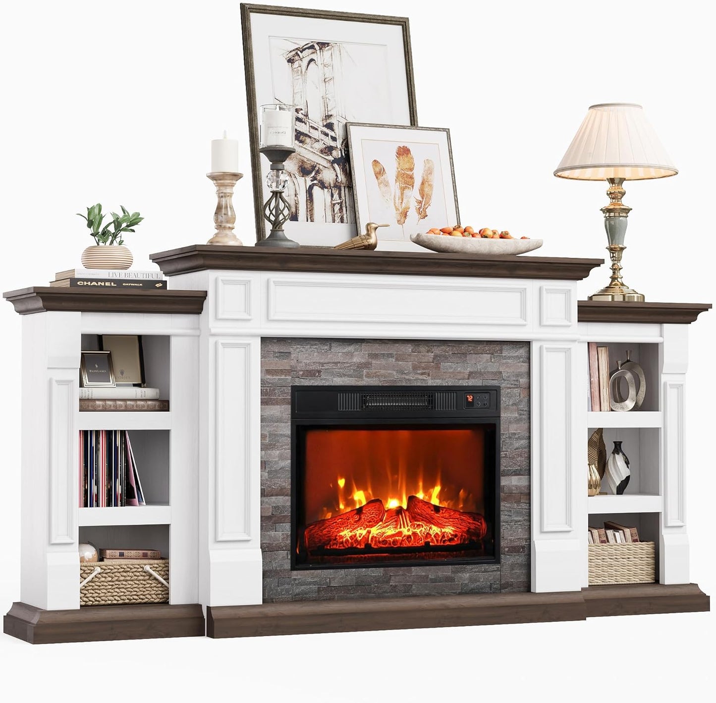 Naice 70 Electric Fireplace - Realistic 3D Flames