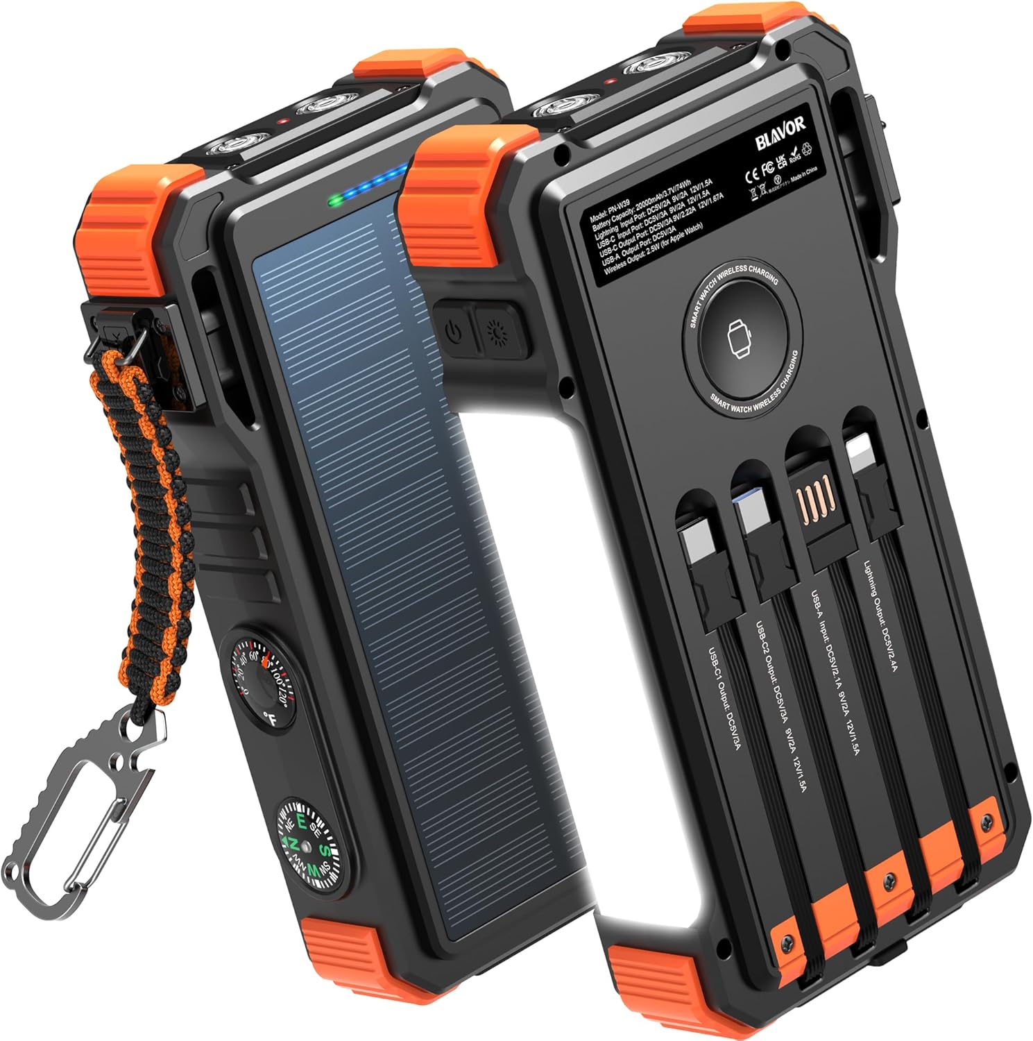 BLAVOR Solar Charger 20000mAh: Fast Charging Power Bank