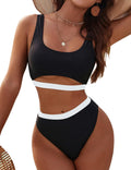 High Waisted Bikini Sets High Cut Bathing Suits Two Piece - Flattering