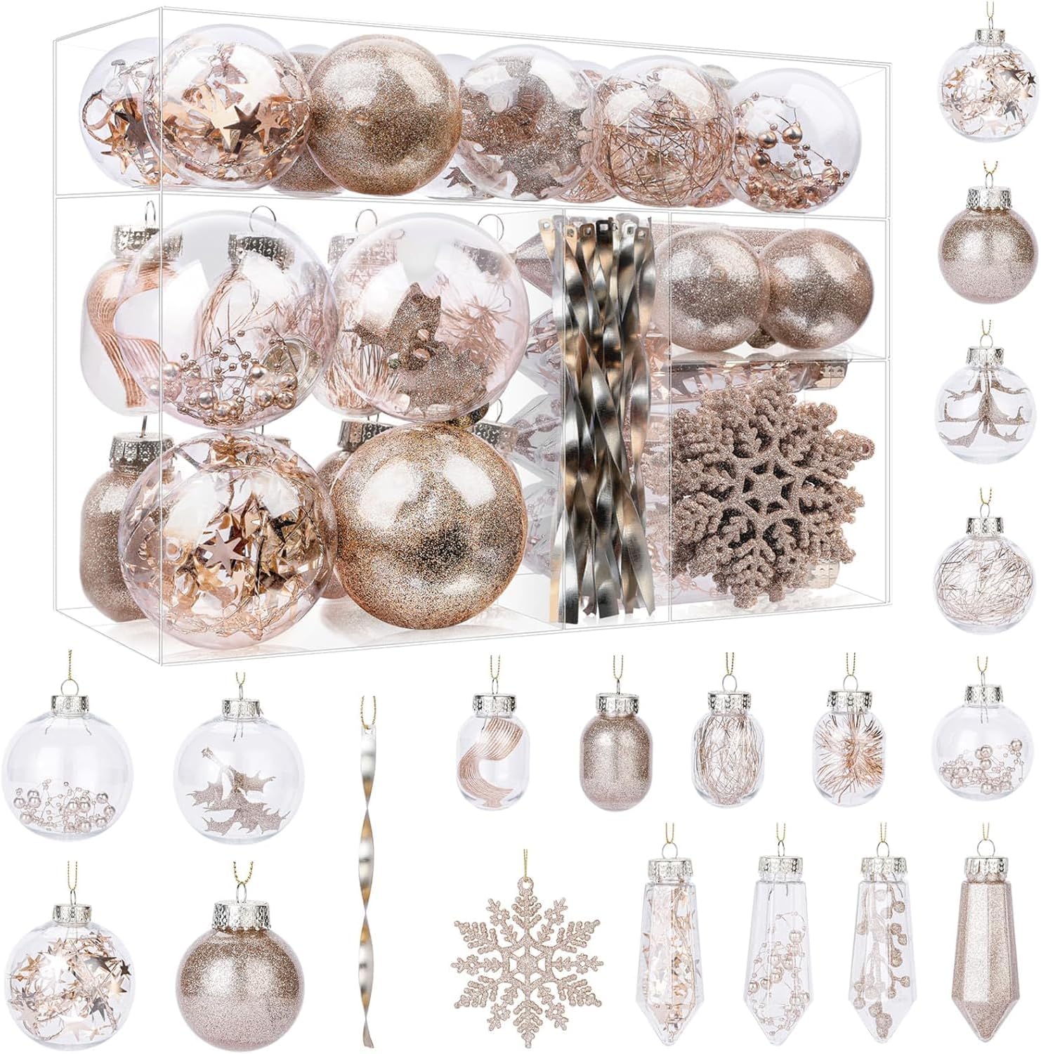 52pcs Shatterproof Christmas Balls Ornaments Set for Tree Decor