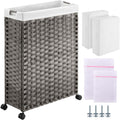 Greenstell Laundry Hamper with Wheels, 17.4 Gallon Slim Rattan - Space