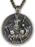 Freya Cats Valkyrie Pendant Necklace - Handcrafted Norse Design