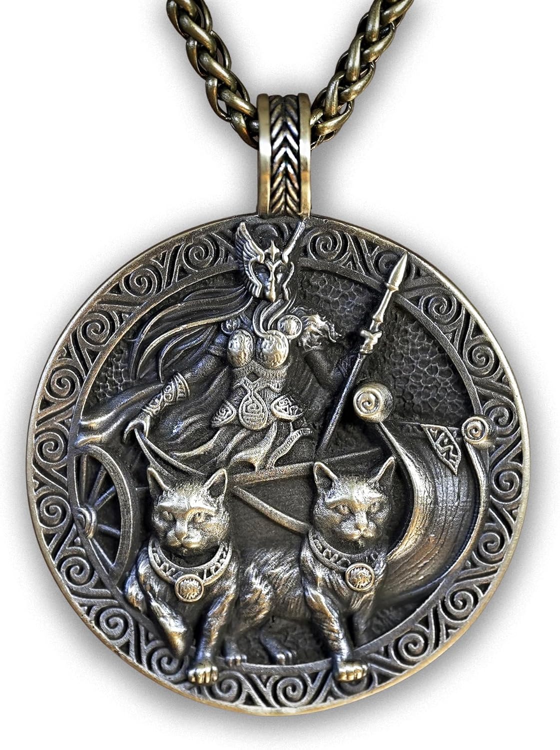 Freya Cats Pendant by Baldur Jewelry - Handcrafted Elegance
