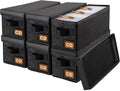 CD Storage Boxes 6 Pack - Desktop CD Case Holder, Foldable