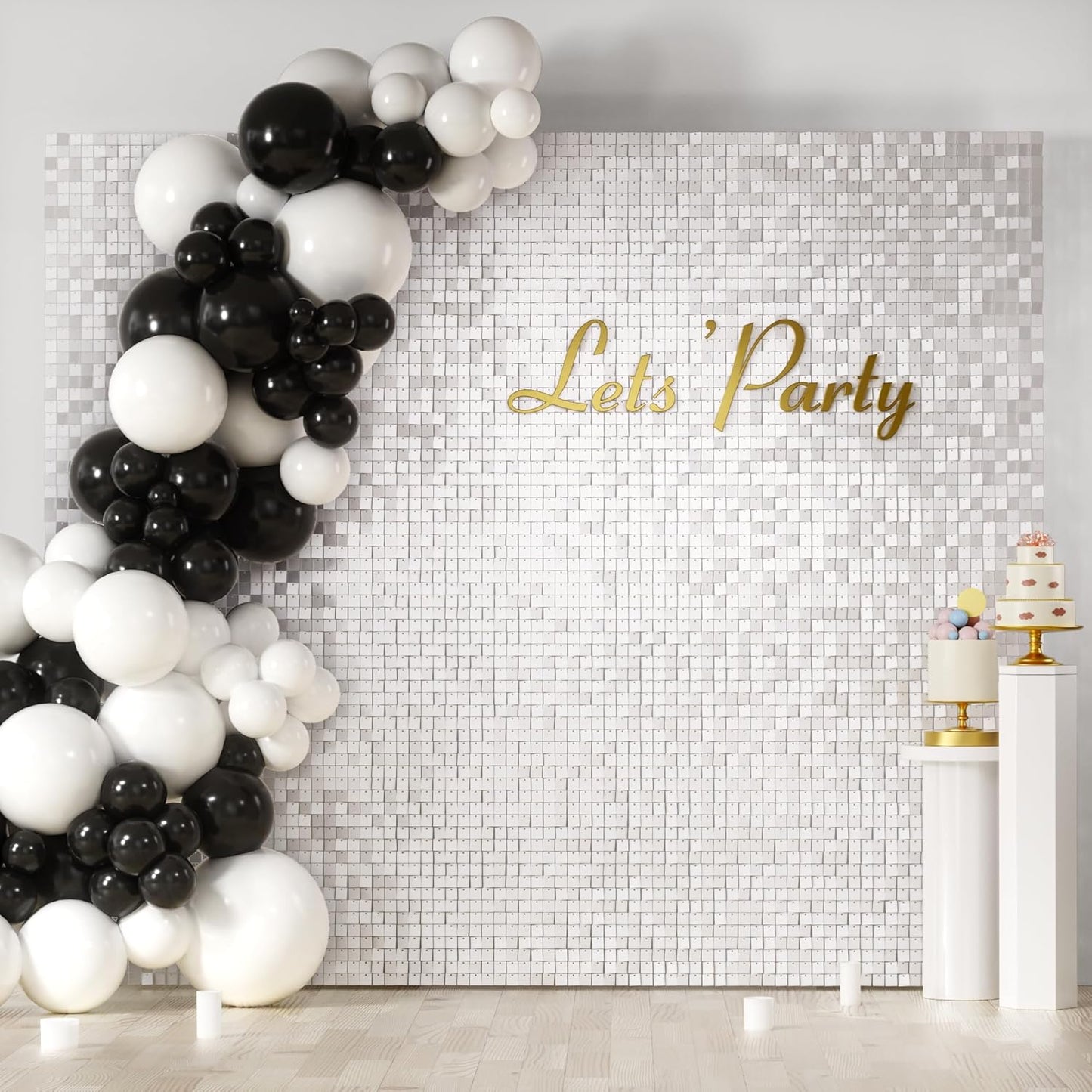COKAOBE Matte White Sequin Wall Backdrop for Stunning Events