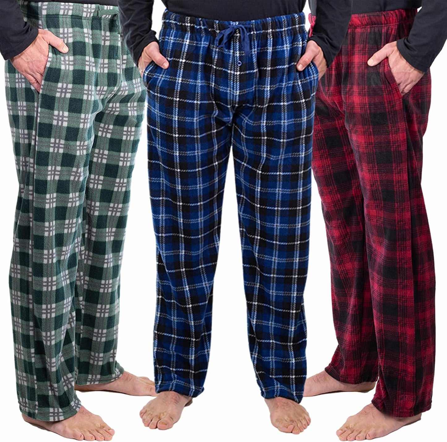 DG Hill Mens Pajama Pants Fleece Lounge Pants with Pockets