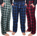 Plaid Mens Pajama Pants Set Bottoms - Cozy Microfleece Lounge