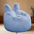 Fluffy Bean Bag Chair for Kids Blue - Plush Bunny Ear Seat