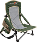 SUNNYFEEL Low Folding Beach Chair for Ultimate Comfort Outdoors