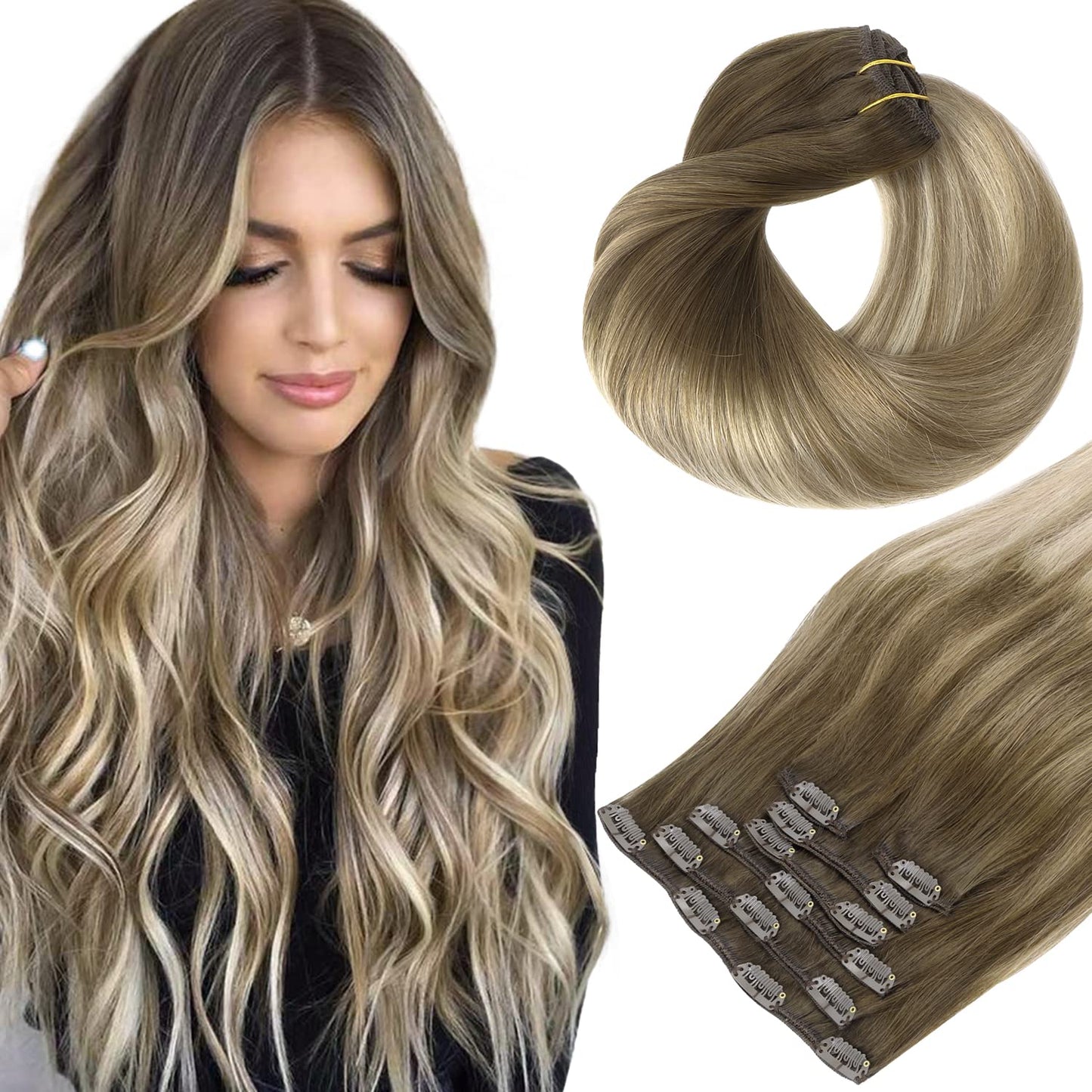 HOTBANANA Clip in Hair Extensions for Stunning Volume & Length