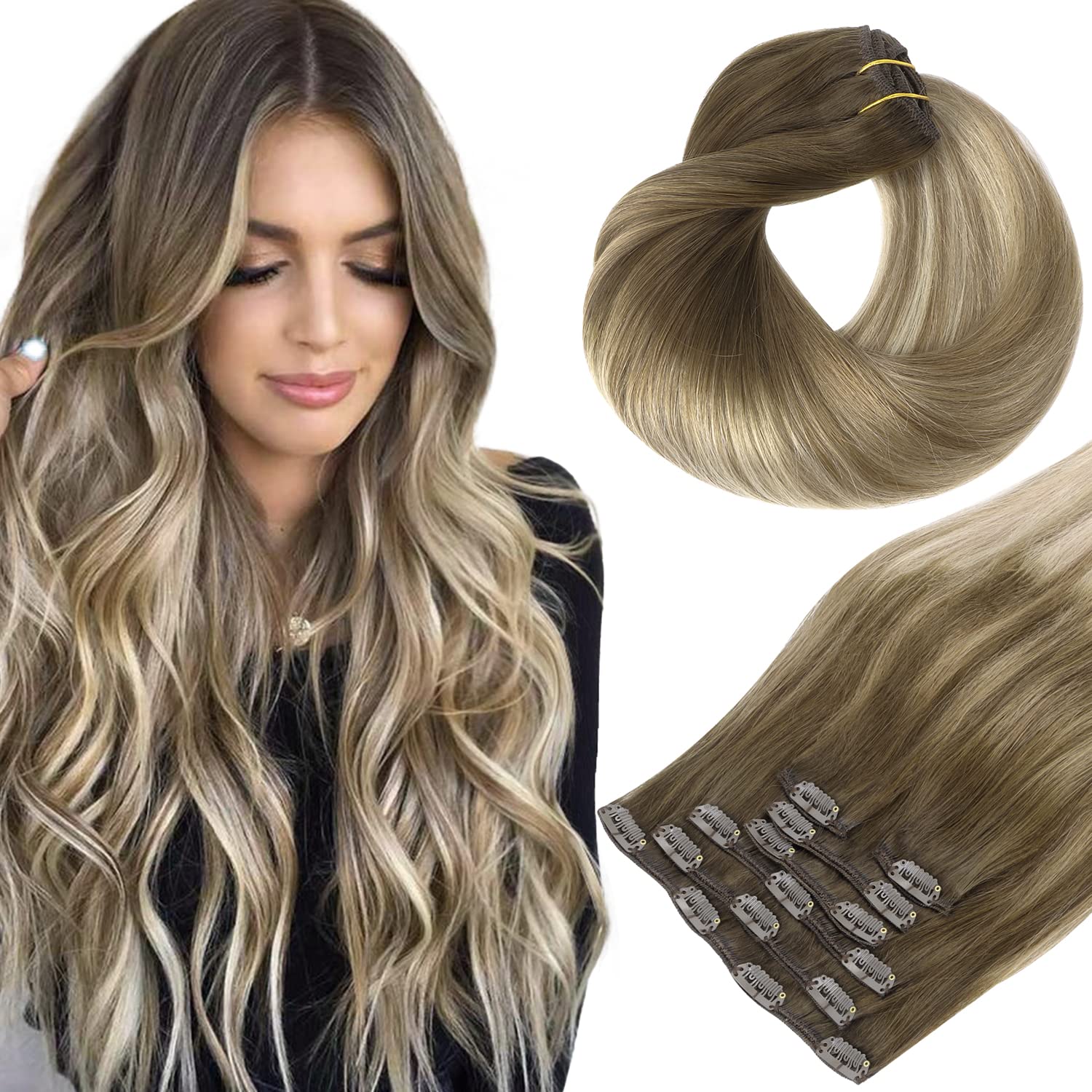 HOTBANANA Clip in Hair Extensions for Stunning Volume & Length