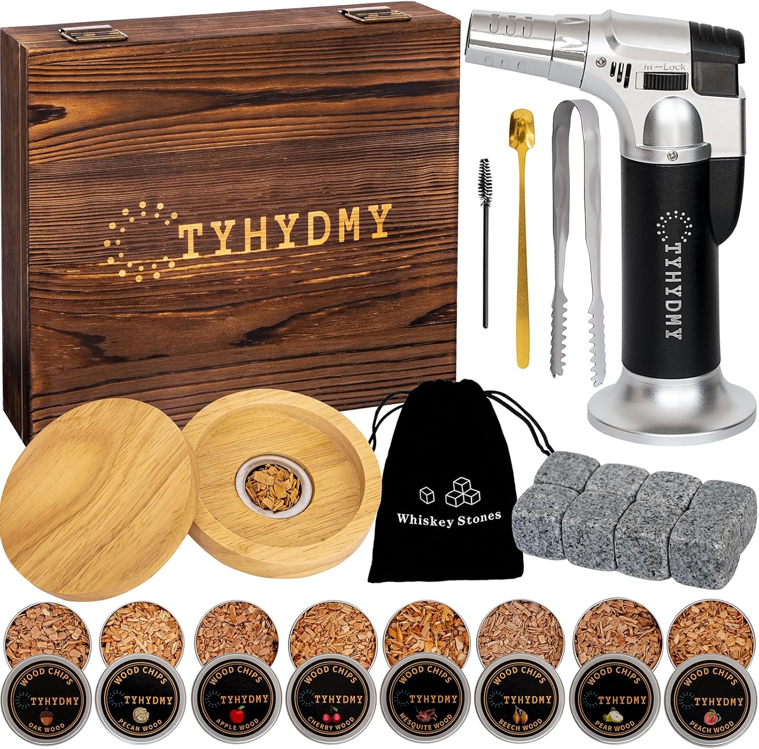 Ultimate Whiskey Smoker Kit - 8 Wood Chip Flavors