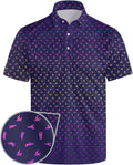 Golf Polo Shirts for Men Funny Print Short Sleeve Performance Polo