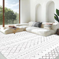 Area Rug 8 ft x 10 ft Dark Grey - Soft Boho Geometric Rug