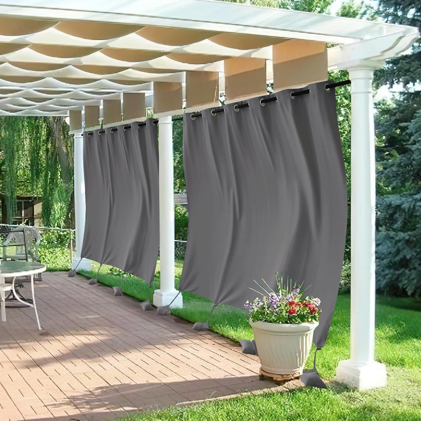 RYB HOME Extra Wide Outdoor Curtains for Privacy and Shade