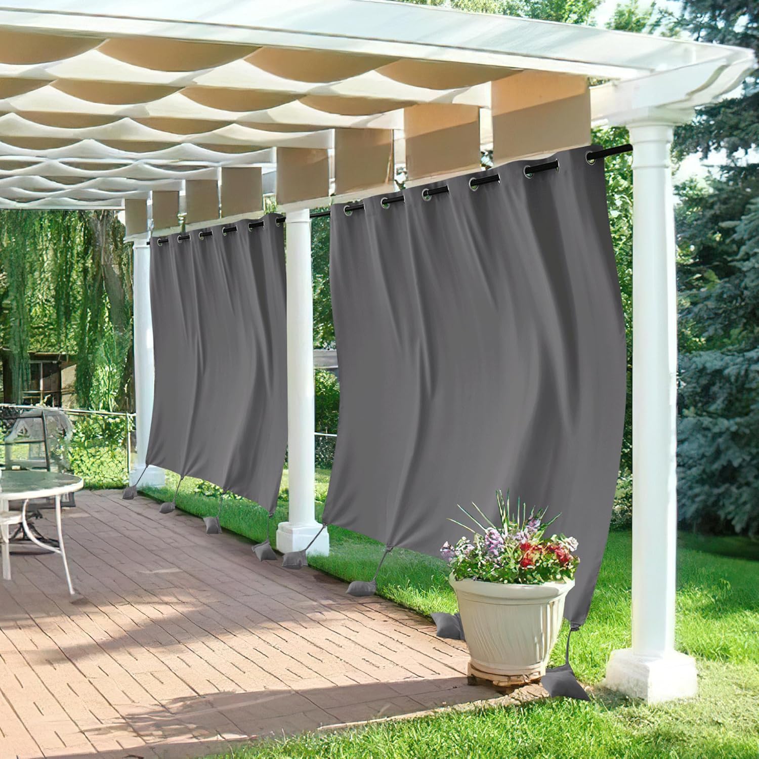 RYB HOME Extra Wide Outdoor Curtains for Privacy and Shade