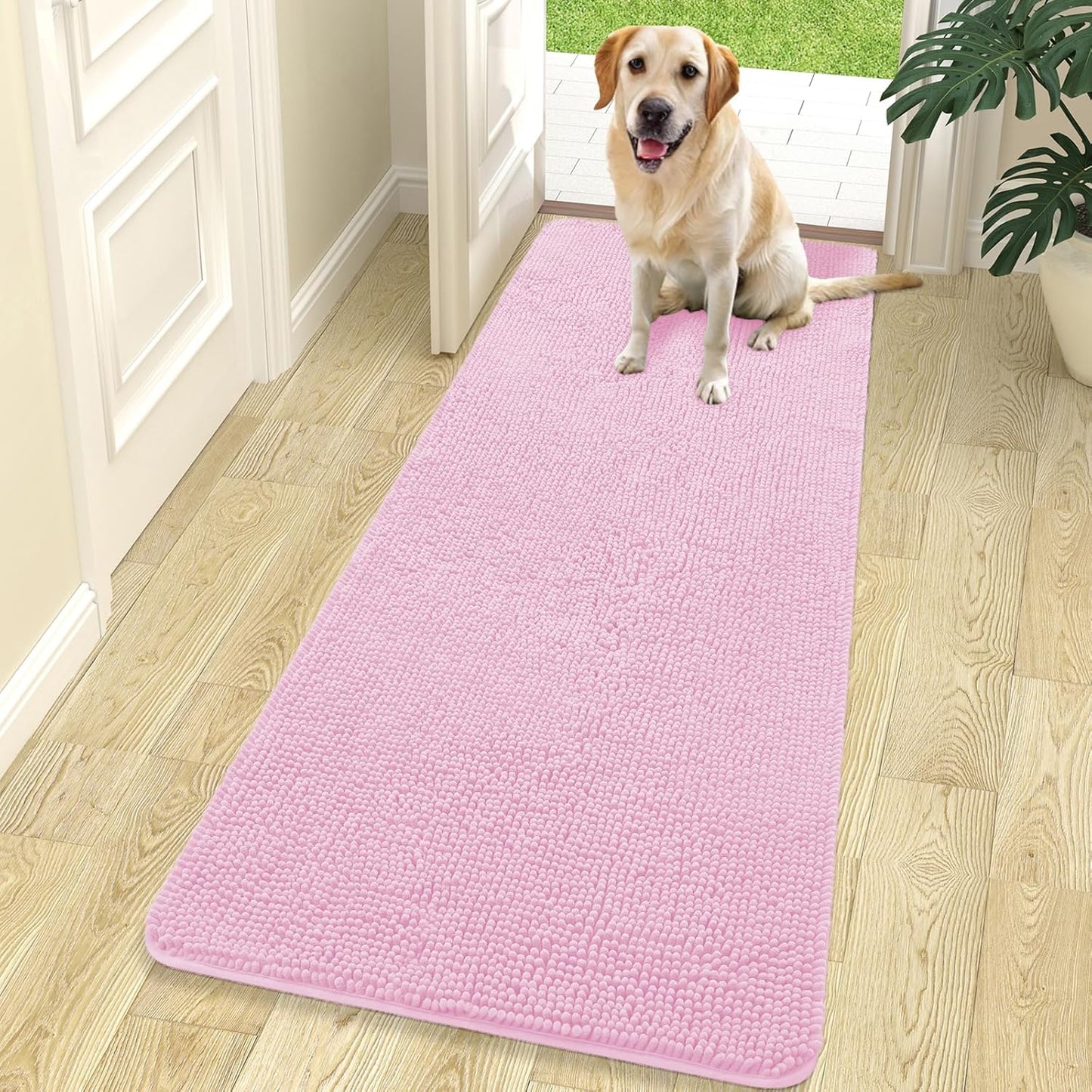 OLANLY Dog Door Mat for Muddy Paws - Absorbent Chenille Mat