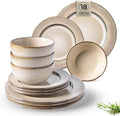 Ceramic Dinnerware Sets 18 Piece - Elegant Embossed Stoneware