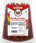 Weavers Hot Beef Sticks 7in 80 Pack - Spicy Grill Taste