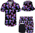 Mens Hawaiian 2 Piece Tracksuit with Bucket Hat - Lightweight Set