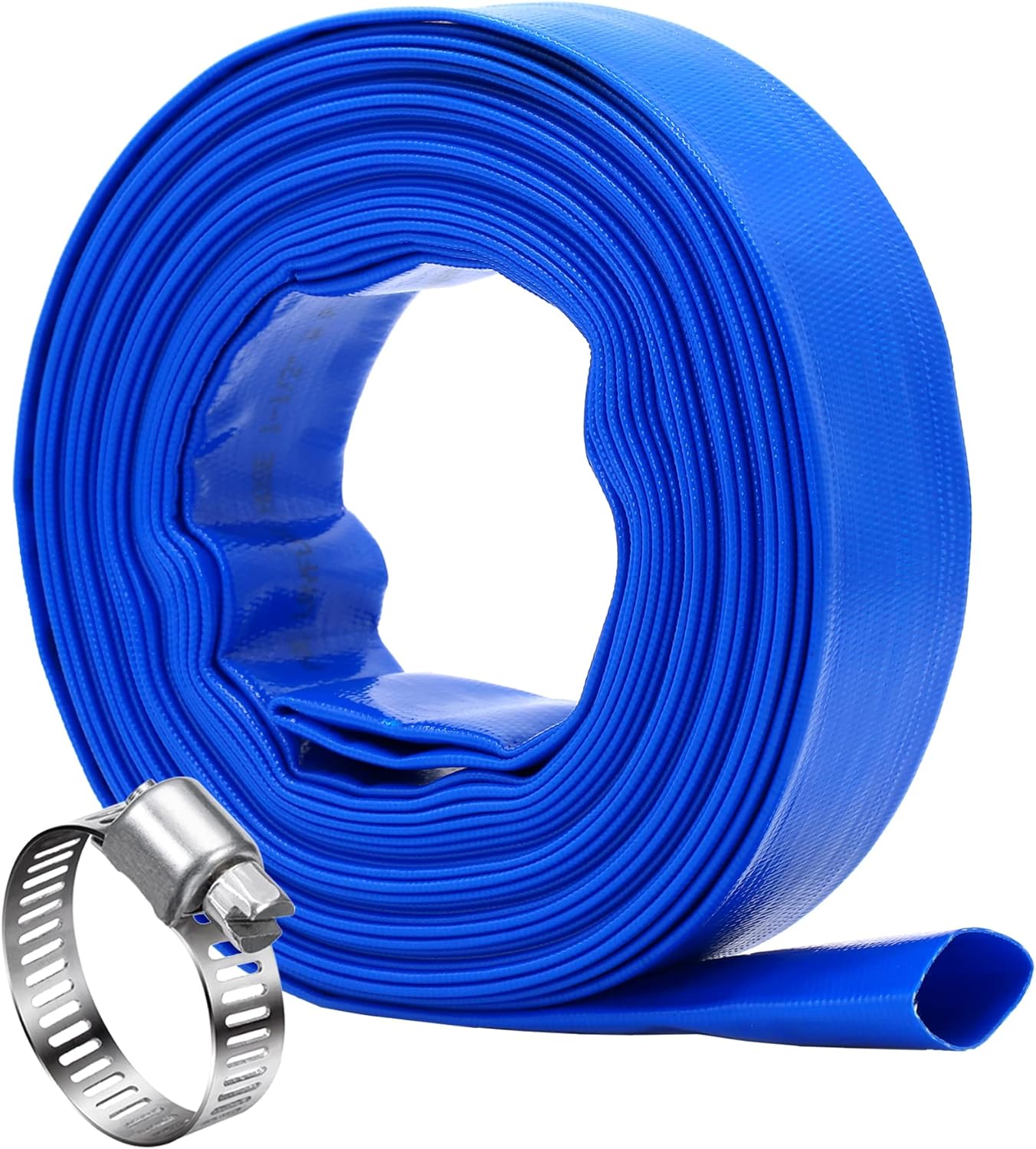 Heavy Duty 1.5in x 100 ft Pool Backwash Hose for Clean Filters
