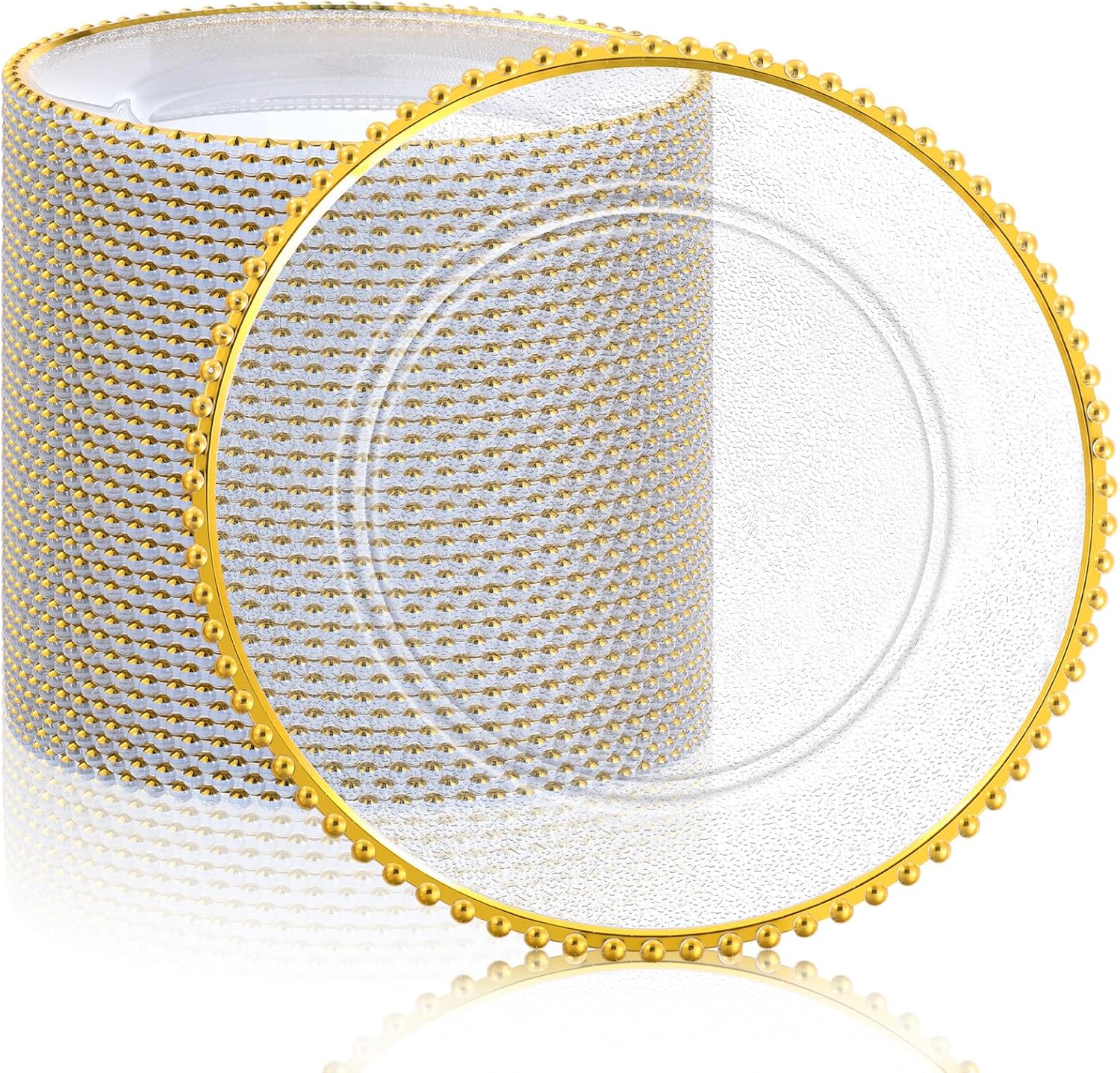 Hoolerry 50 Pack Clear Charger Plates Bulk - Elegant Event Decor