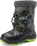 Boys Snow Boots Camouflage Slip Resistant Faux Fur Lined - Warm Play