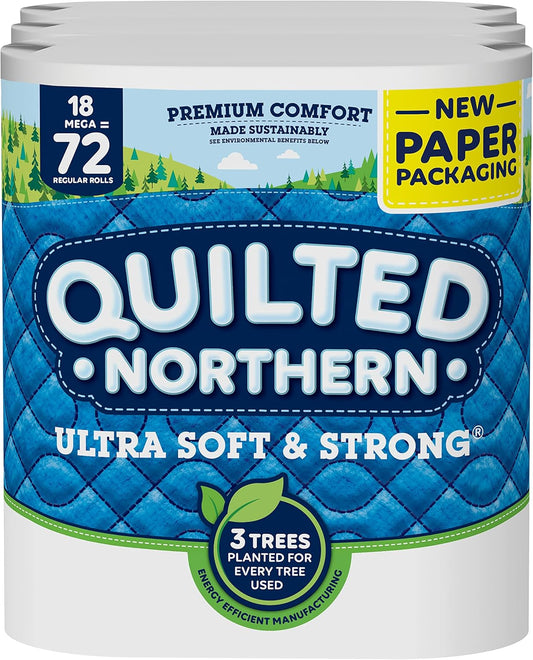 Quilted Northern Ultra Soft & Strong Toilet Paper, 18 Mega Rolls