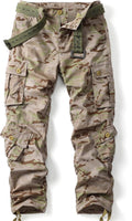 Men's Camo Cargo Work Pants Ripstop Lightweight Outdoor Trousers