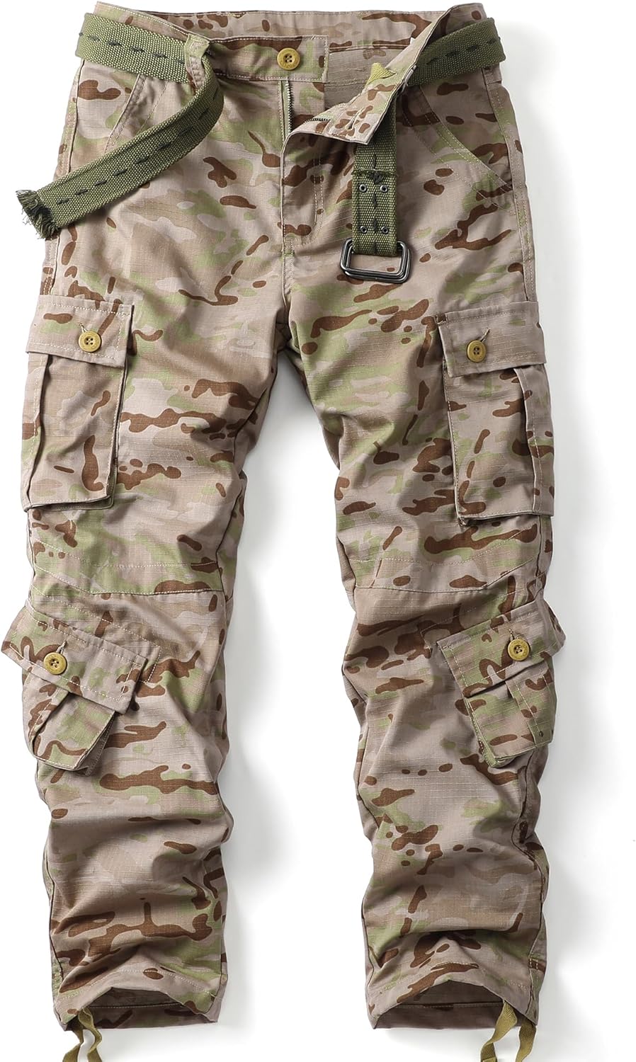 Men's Camo Cargo Work Pants Lightweight Ripstop Tactical Trousers