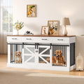 Extra Large Dog Crate Furniture 71in with Removable Divider - TV Stand