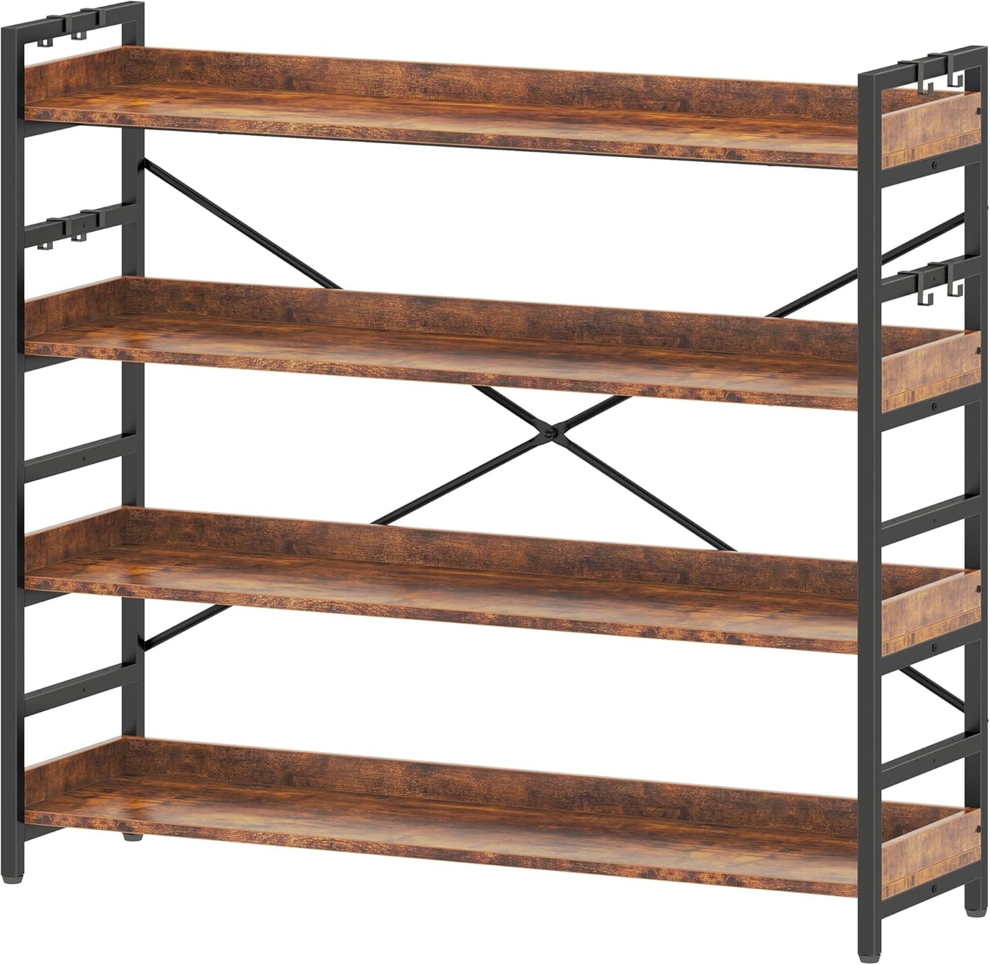 Adjustable Industrial Bookcase for Home Office and Living Room