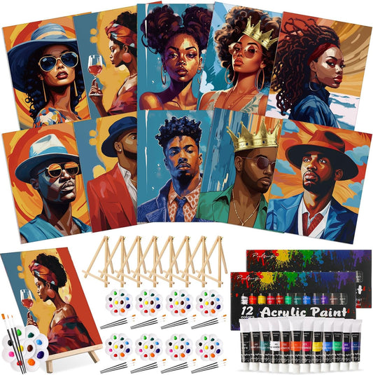 Ctosree 72 Pcs Couple Paint and Sip Kit for Creative Fun