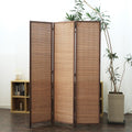 3 Panel Bamboo Room Divider and Folding Screen - 67in H x 46in W